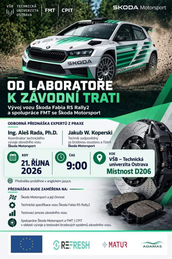 Plakát přednášky Škoda Motorsport